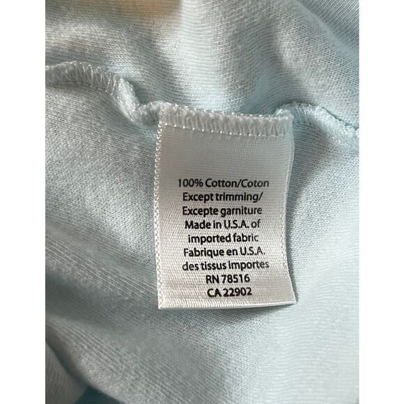 Verena Gown Small Baby Blue Cotton Lace Cottage Core Lounge Sleepwear USA - Picture 5 of 5